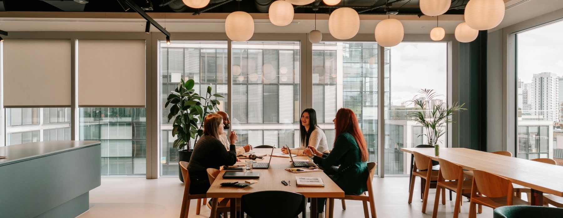 Amenities people at a table