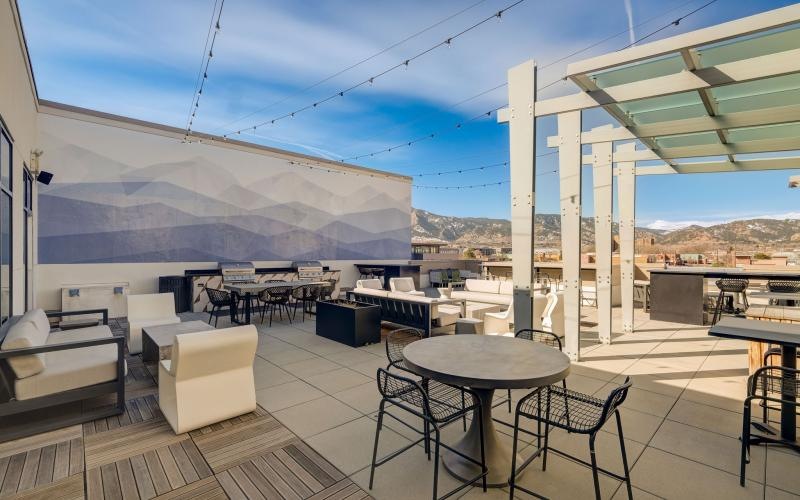 The essence of exceptional living a patio with tables and chairs